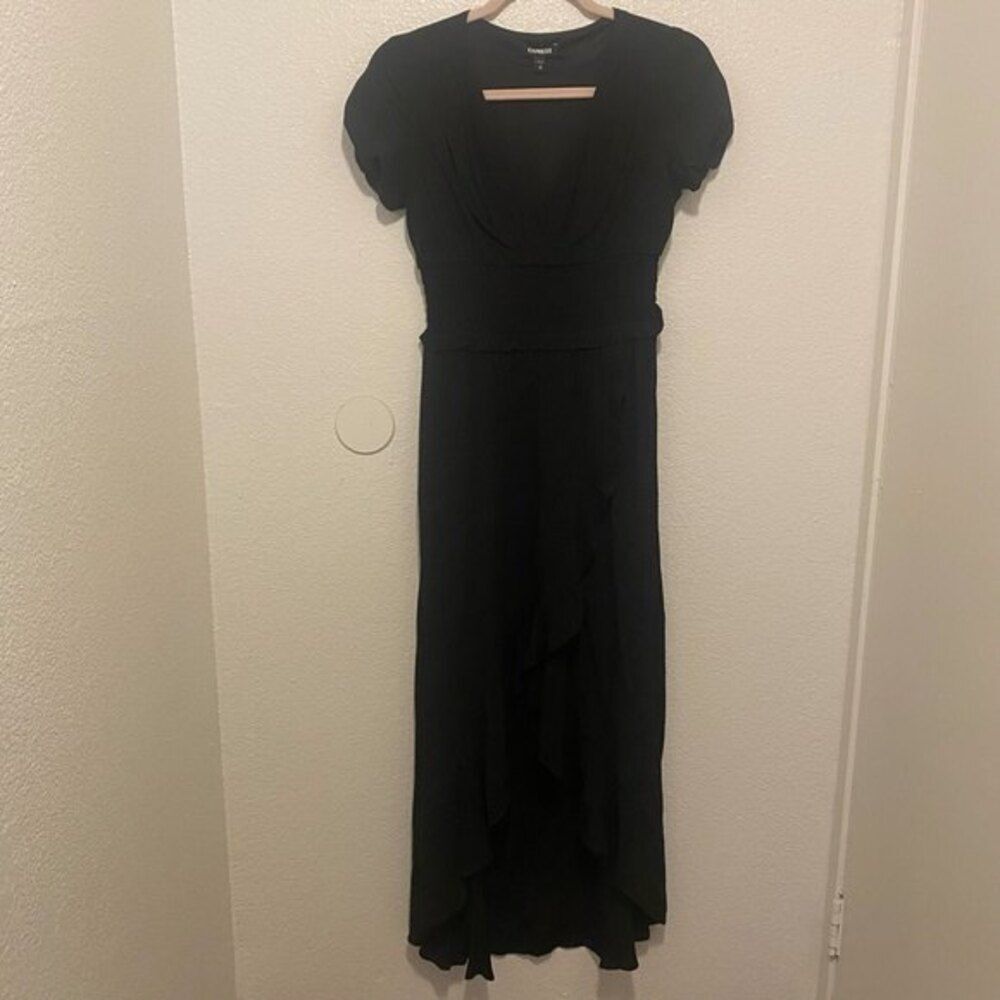 NWT EXPRESS Navy Blue Short Sleeve Maxi Dress Size S - Picture 1 of 5